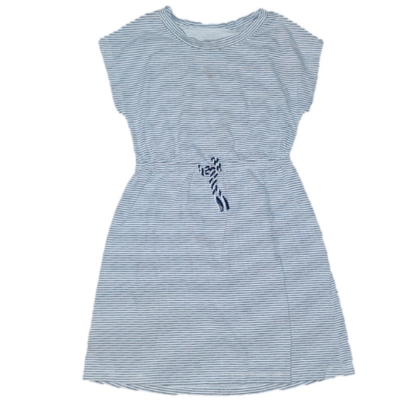 BLACK and White Striped Short Sleeve Dress - Picture 1 of 3